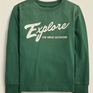 NEW J.Crew Kids Crewcuts Boys Great Outdoors Long Sleeve Tee Large